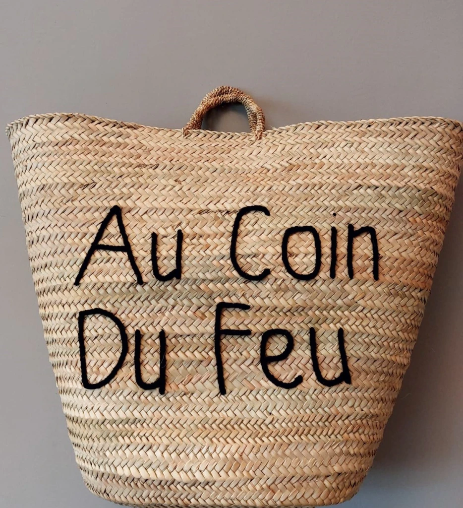 French straw market bag