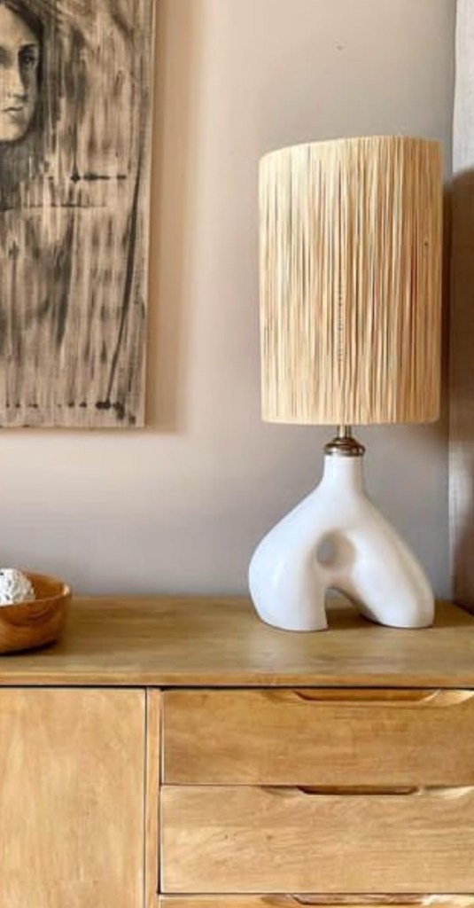 Amelie Ceramic Table Lamp with Paper Lampshade